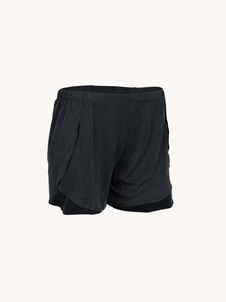 Cupro Lounge Shorts in Graphite