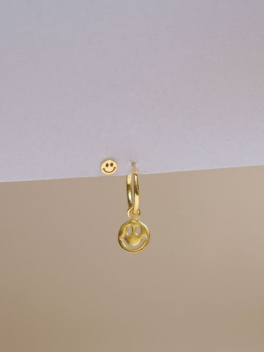 Smiley Coin Earring Gold