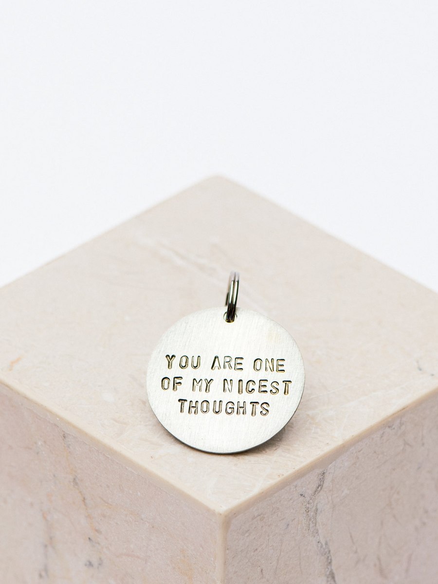 Keytag Nicest Thoughts in Silver