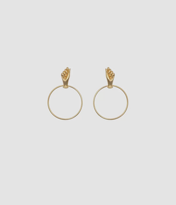 The Hand Earrings in Gold