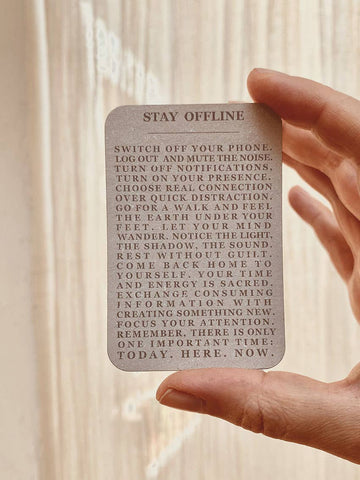 STICKER - STAY OFFLINE - SWITCH OFF YOUR PHONE...SUSTAINABLE
