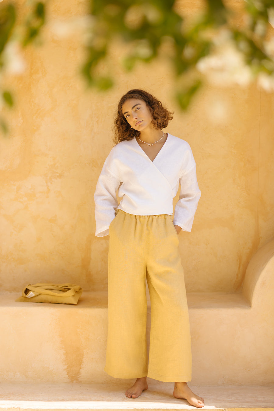 Wrap Top in Linen