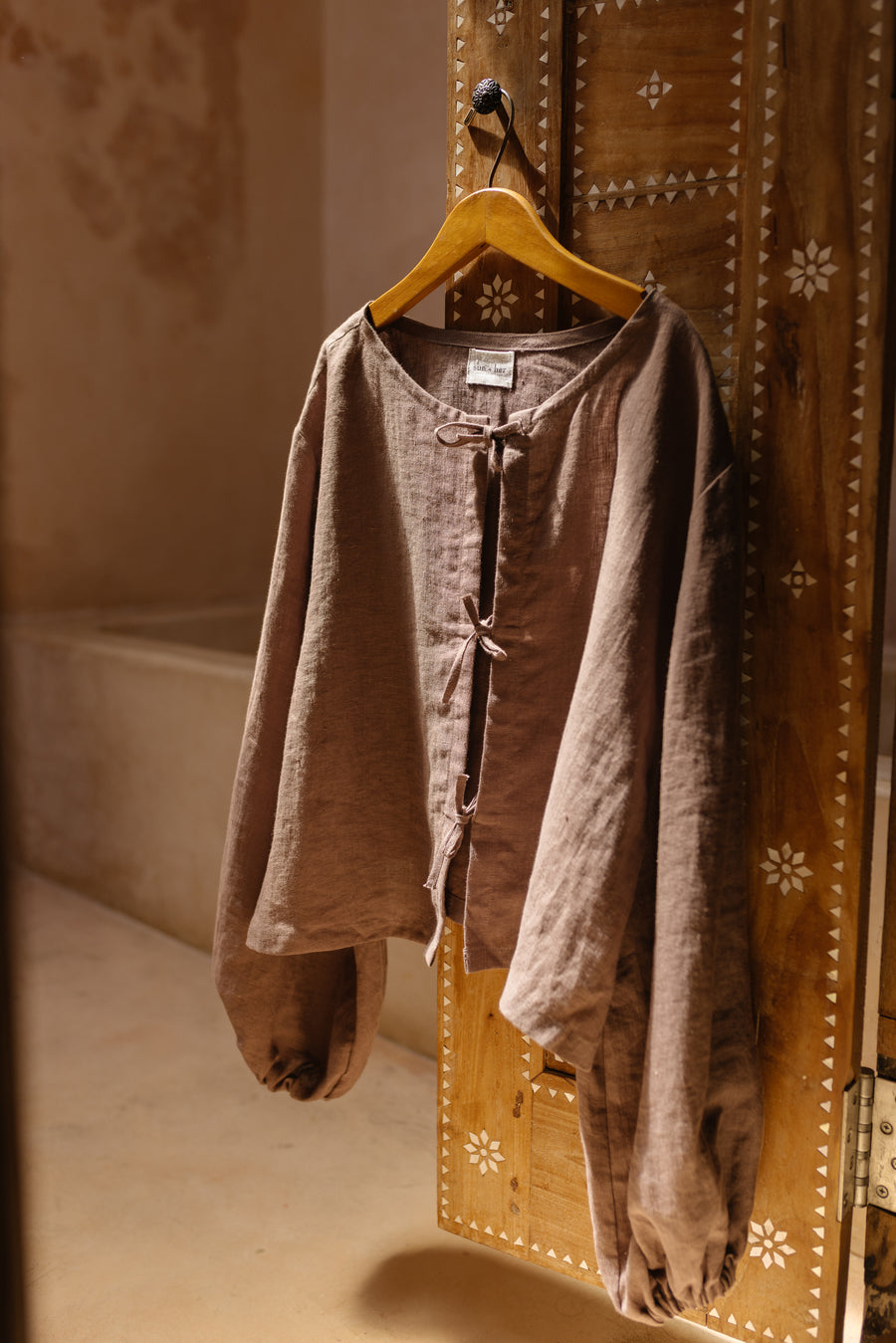 Tie Front Blouse in Linen
