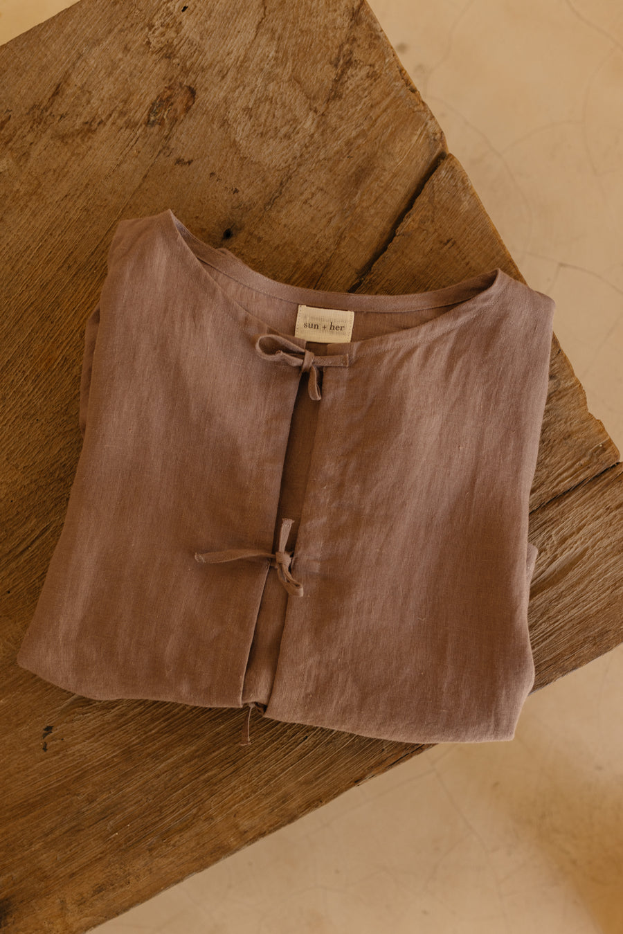 Tie Front Blouse in Linen
