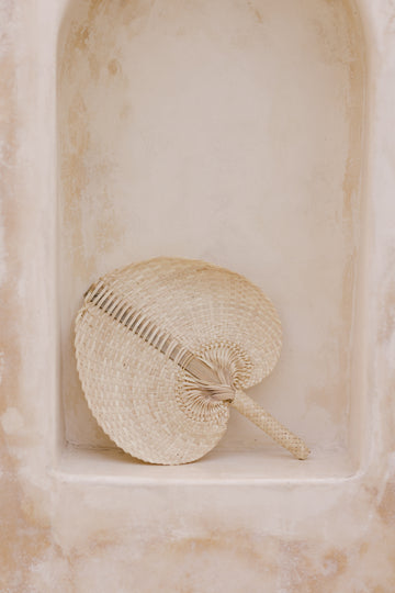 Natural Woven Rattan Leaf Fan