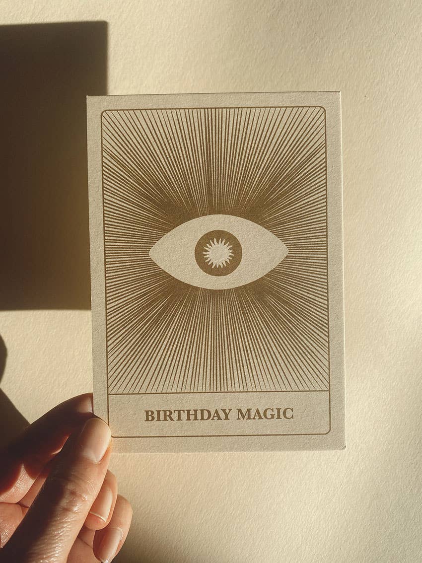 BIRTHDAY MAGIC - POSTCARD - TAROT CARD - EYE - CELEBRATION