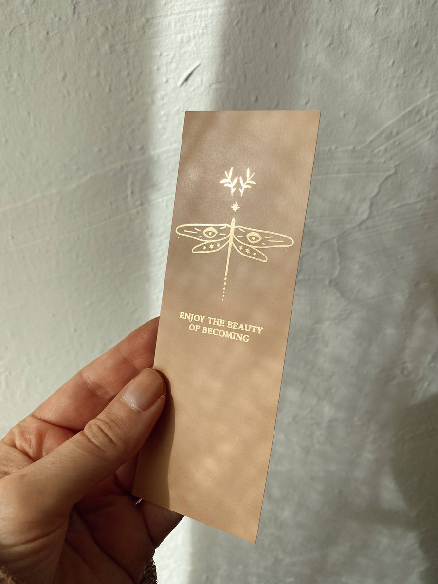 ENJOY THE BEAUTY OF BECOMING - BOOKMARK - GOLD - GIFT TAG