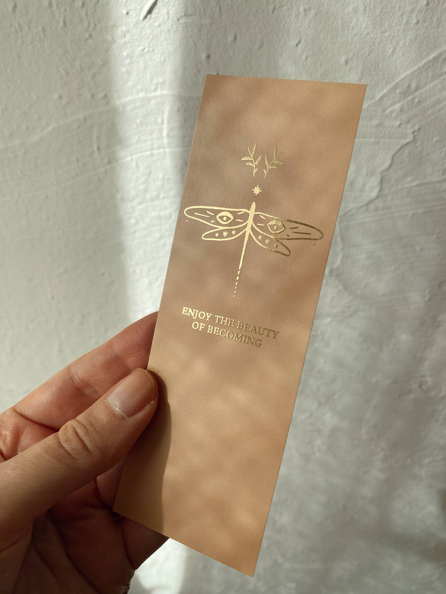 ENJOY THE BEAUTY OF BECOMING - BOOKMARK - GOLD - GIFT TAG