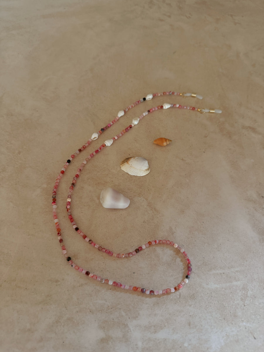 Shell Blush Agate Sunglasses Chain