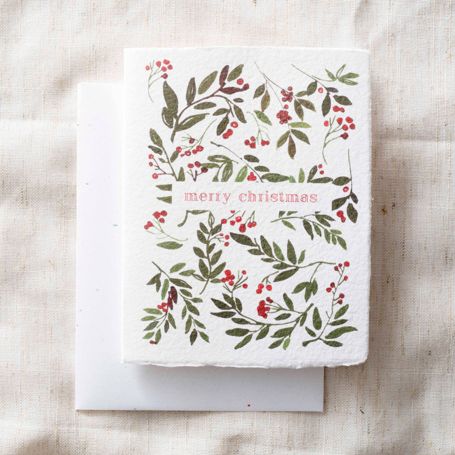 Merry Christmas | Berries Holiday Greeting Card