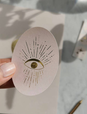 COSMIC VISION - STICKER - GOLD FOIL -  EYE & STARS