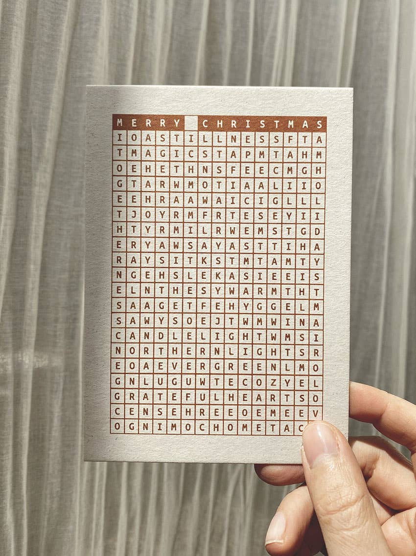 MERRY CHRISTMAS - POSTCARD - WORDSEARCH QUIZ