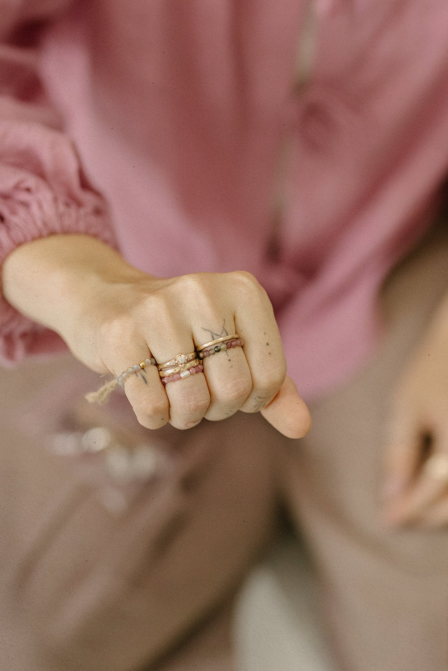 Blush Sand - Peach Moonstone Ring