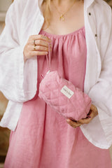 Medium Boxy Beauty Bag in Linen