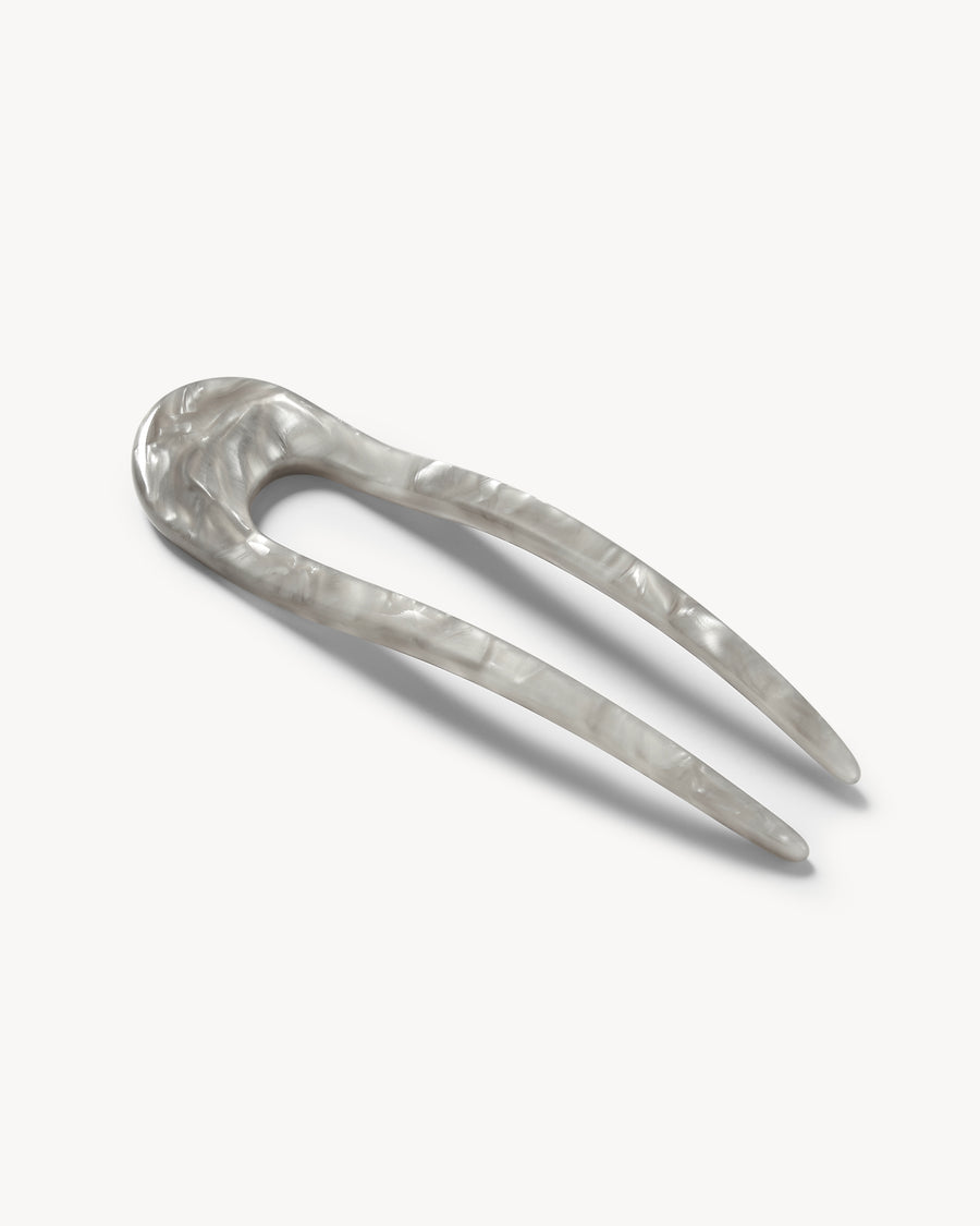 French Hair Pin in Grey Shell