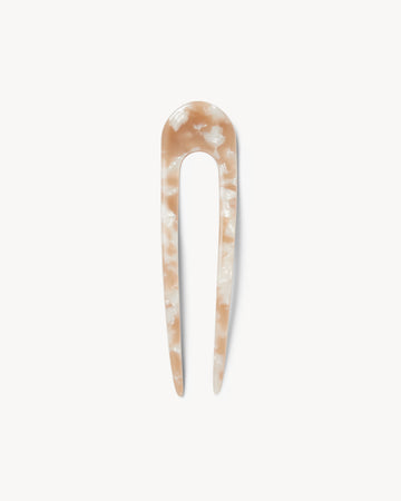 French Hair Pin in Taupe Shell