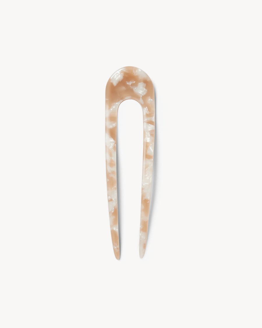 French Hair Pin in Taupe Shell