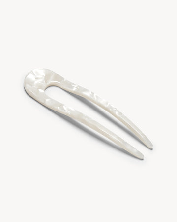 French Hair Pin in White Shell