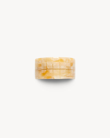 French Pony Barrette In Sea Shell Checker