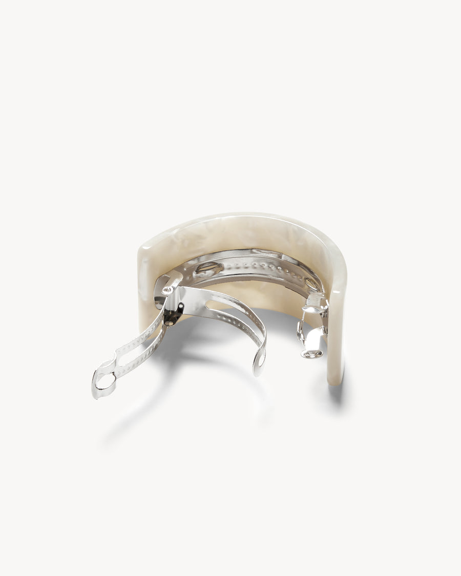 French Pony Barrette In White Shell