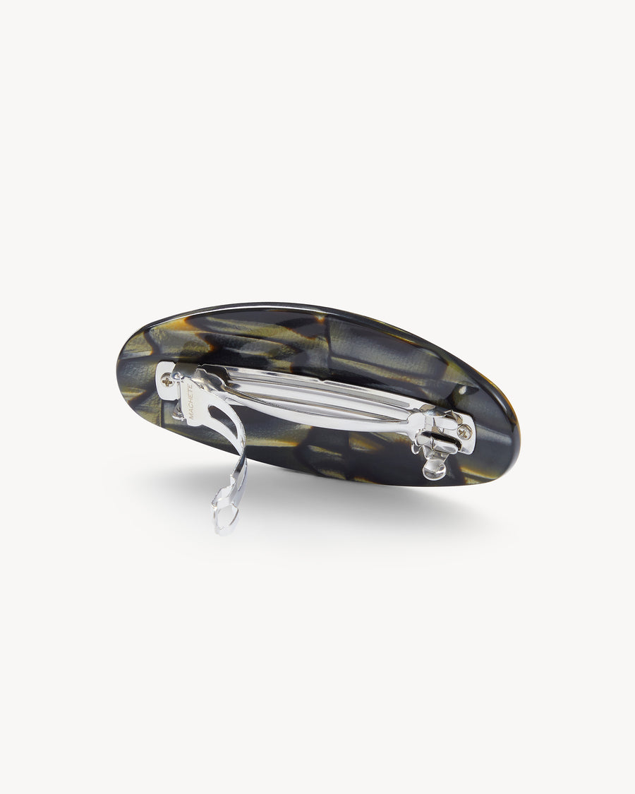 Jumbo Oval Clip in Midnight Horn
