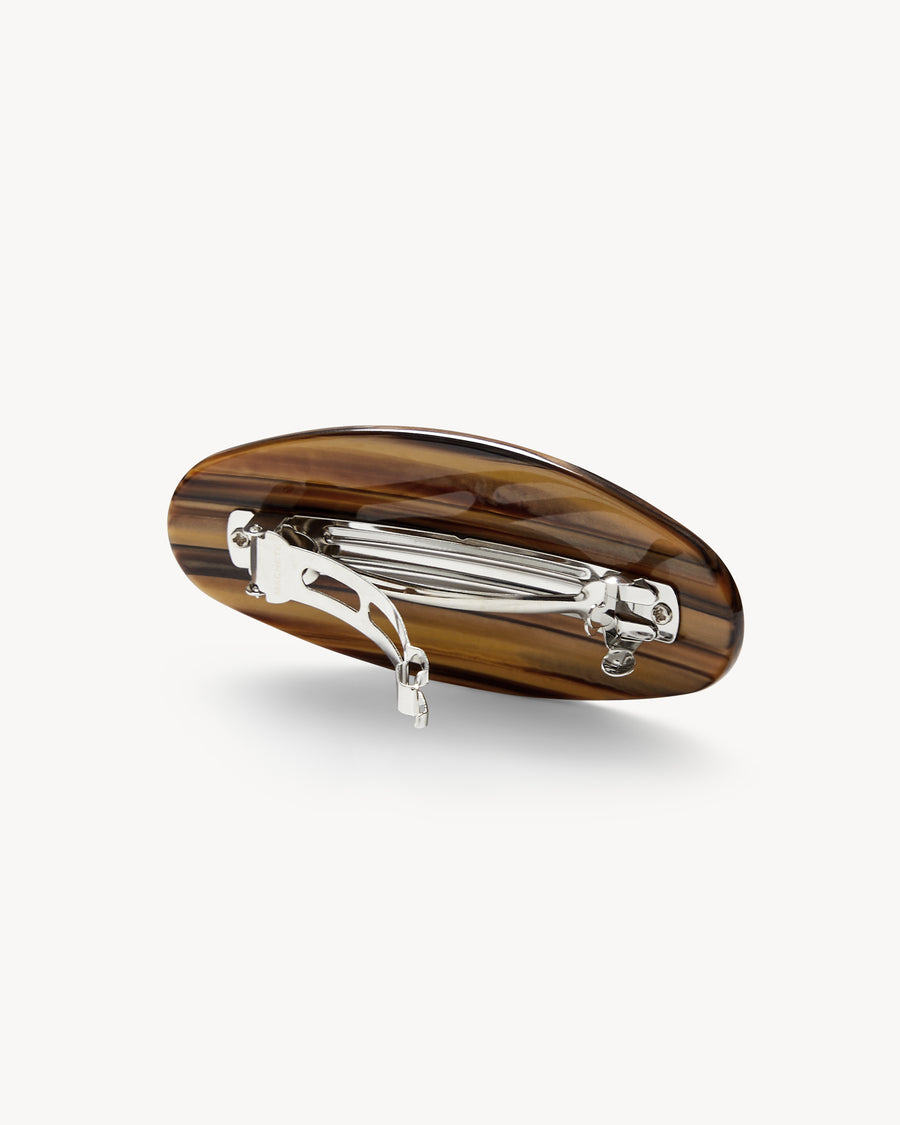 Jumbo Oval Clip in Tiger's Eye