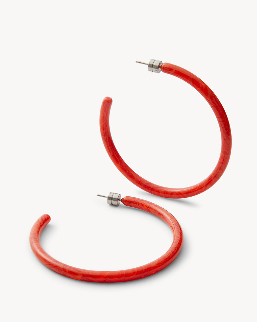 Large Hoops in Poppy