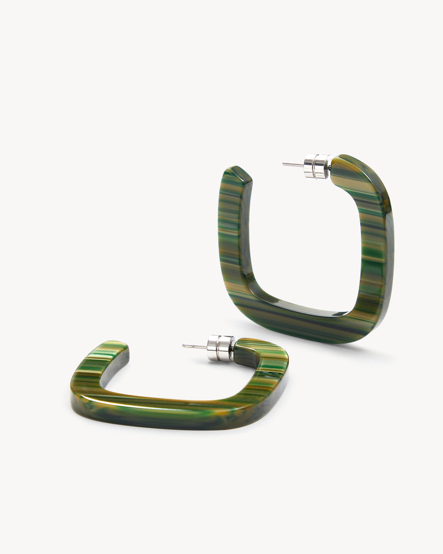Midi Square Hoops in Meadow