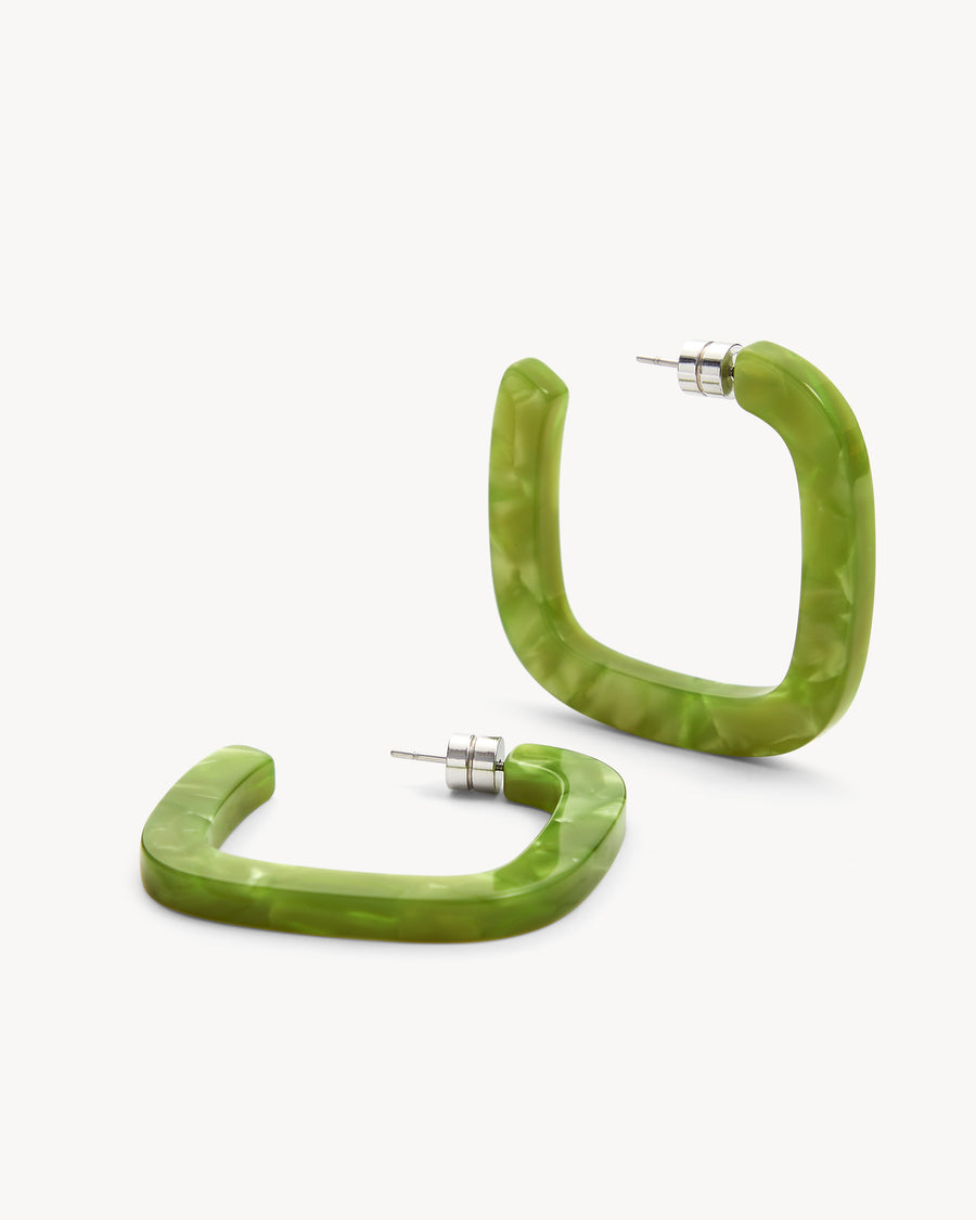 Midi Square Hoops Pistachio