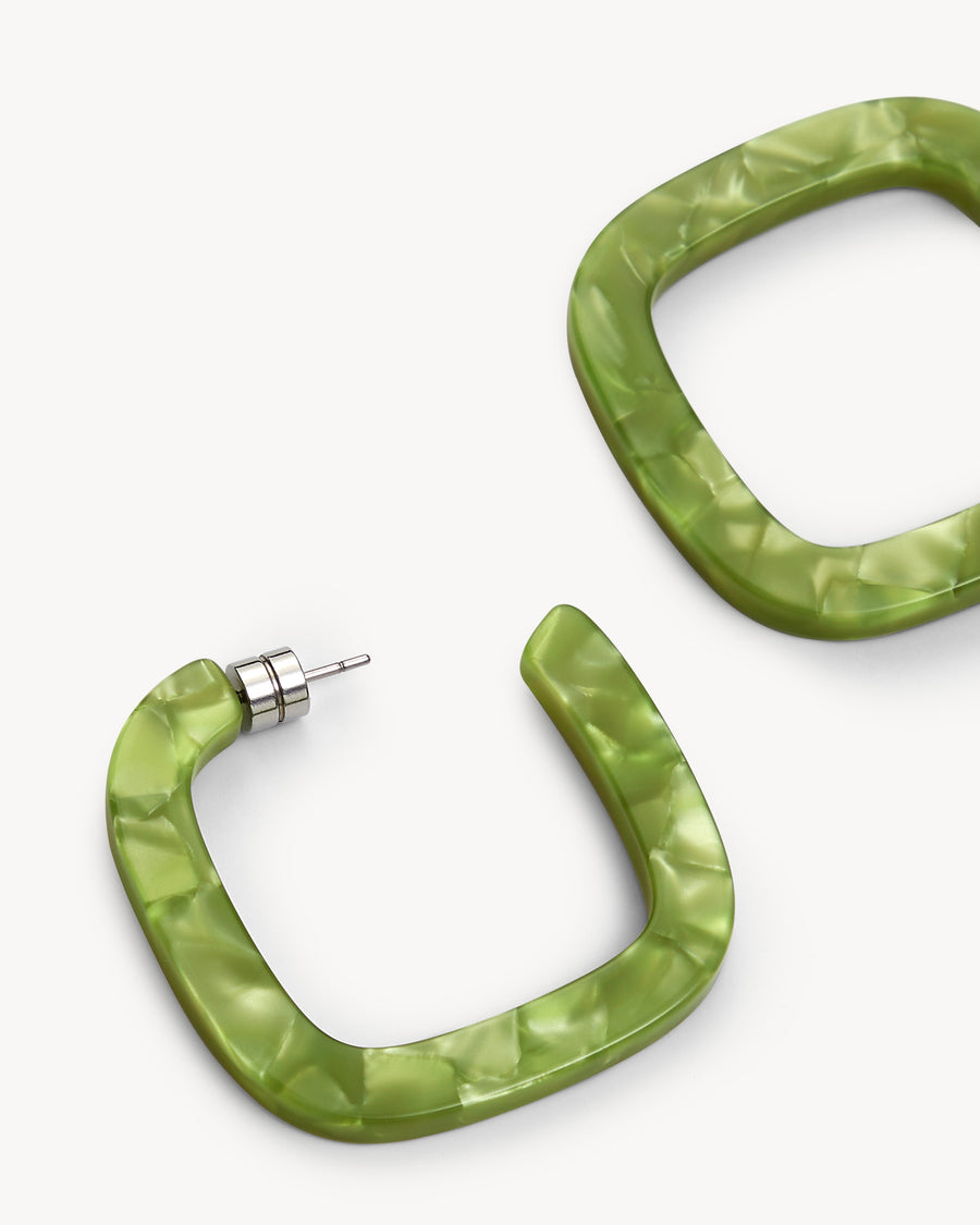 Midi Square Hoops Pistachio