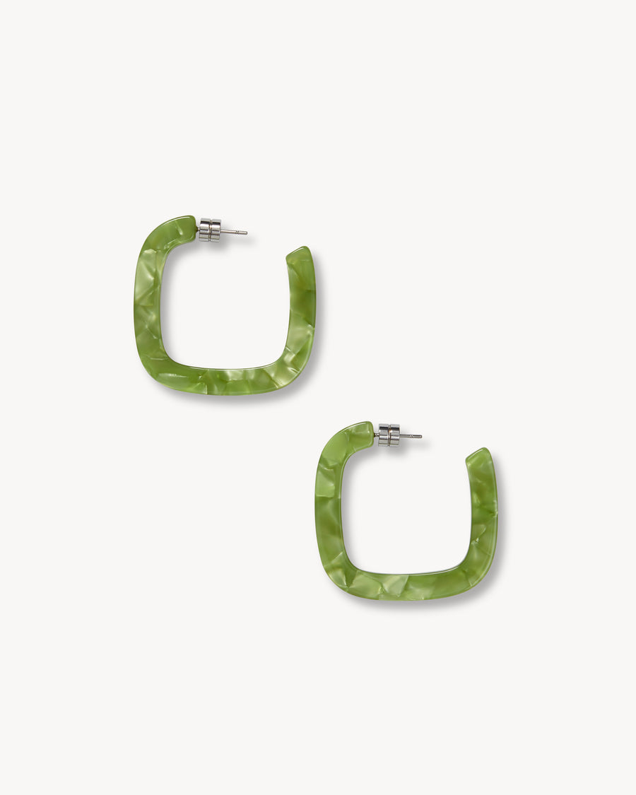 Midi Square Hoops Pistachio