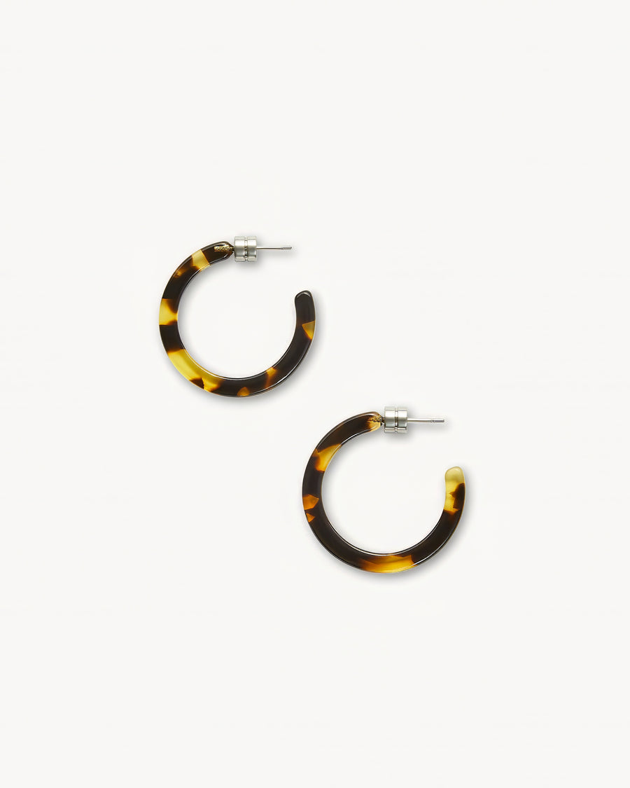 Mini Hoops in Dark Tortoise