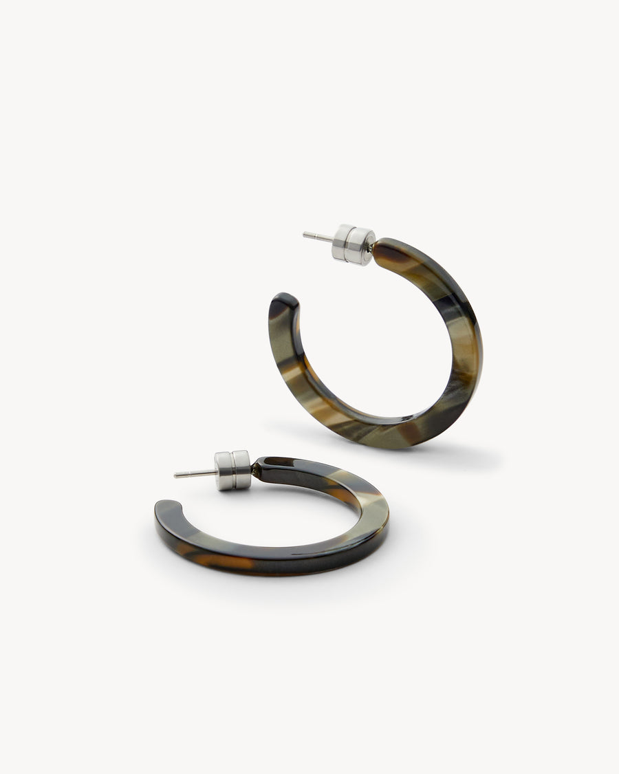 Mini Hoops in Midnight Horn