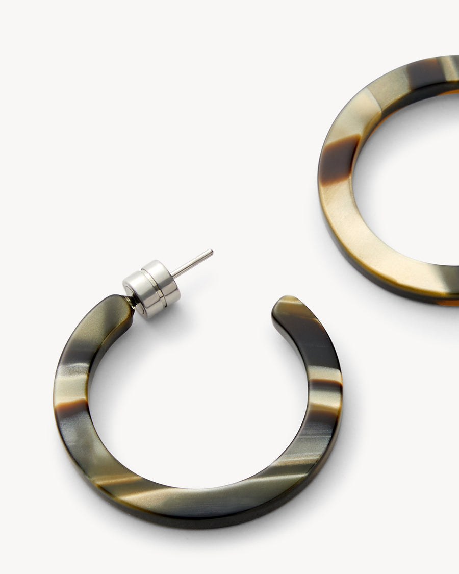 Mini Hoops in Midnight Horn