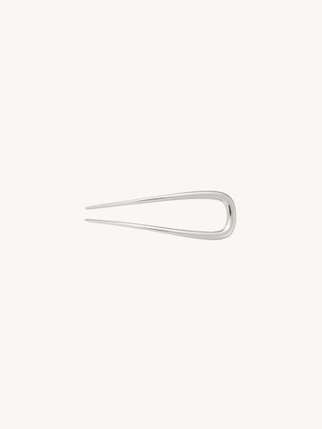 Petite Oval French Hair Pin in Silver