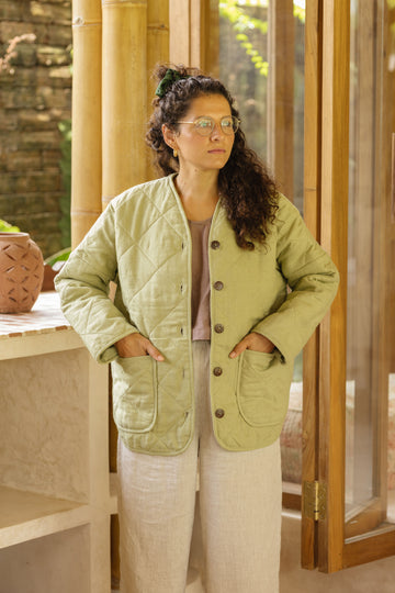 Quilted Jacket in Linen