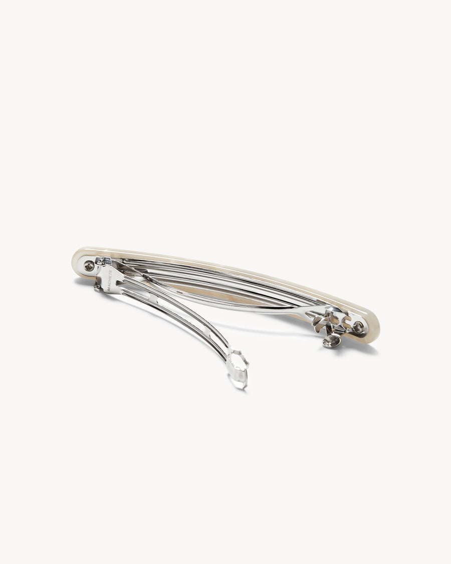 Slim Paris Barrette in White Shell