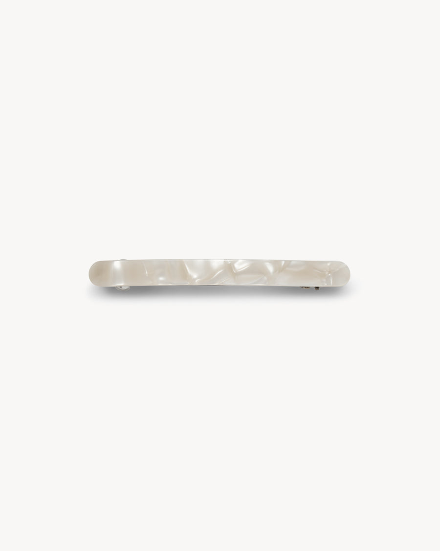 Slim Paris Barrette in White Shell