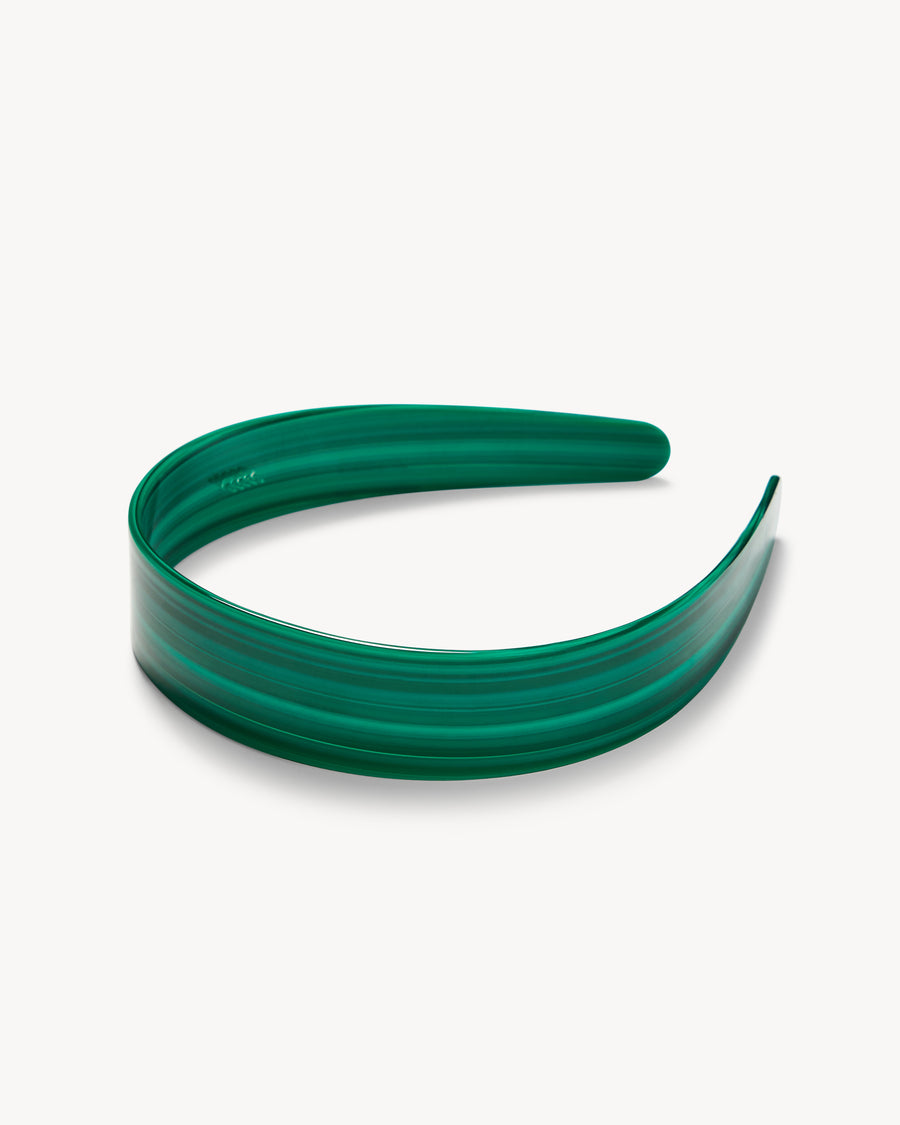 Wide Headband in Malachite
