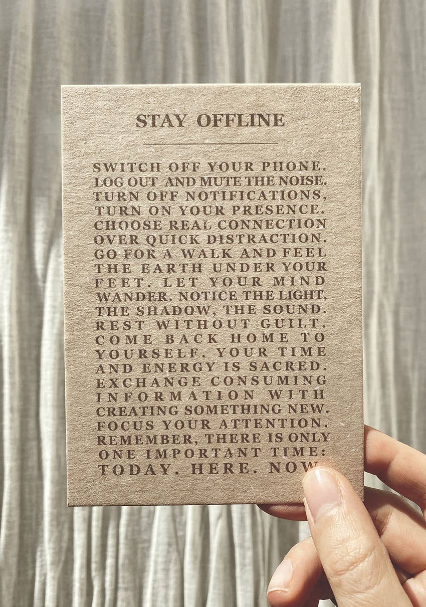 STAY OFFLINE - SWITCH OFF YOUR PHONE... - POSTCARD