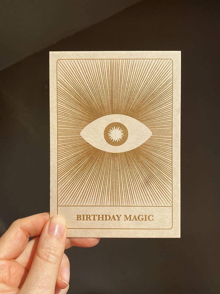 BIRTHDAY MAGIC - POSTCARD - TAROT CARD - EYE - CELEBRATION