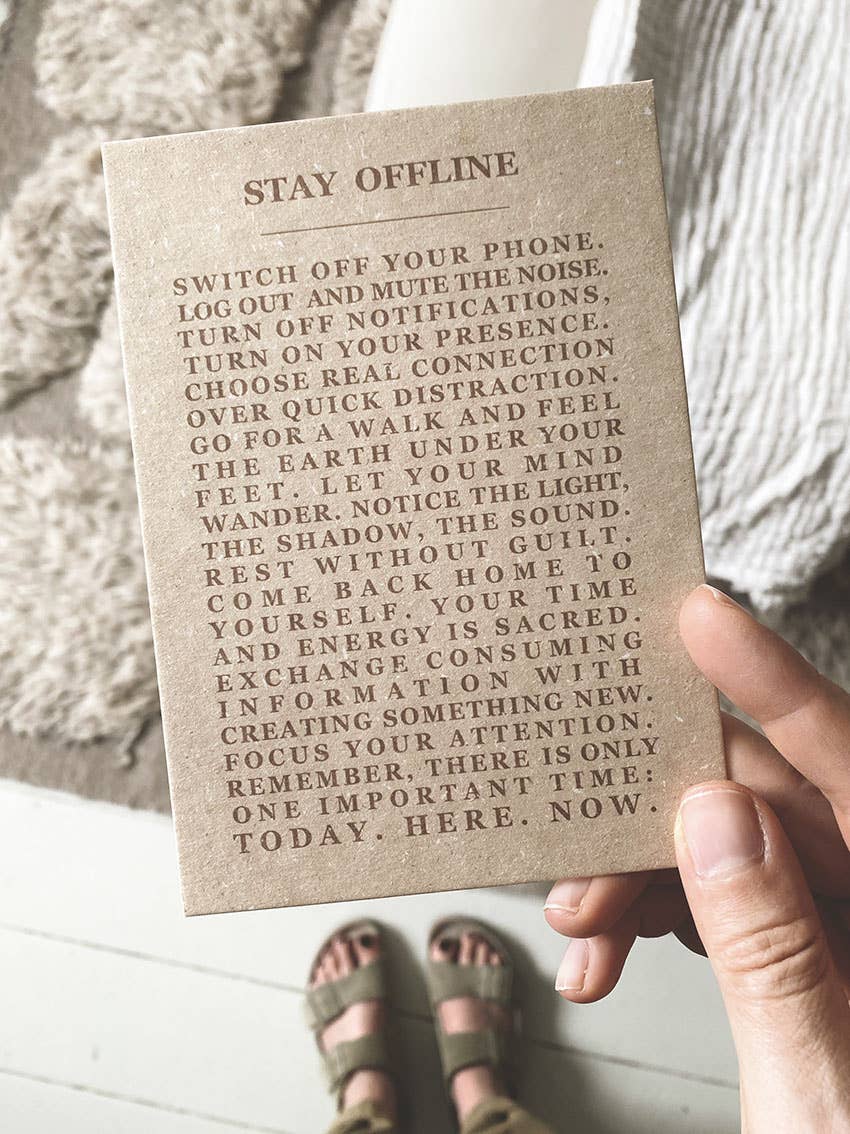 STAY OFFLINE - SWITCH OFF YOUR PHONE... - POSTCARD