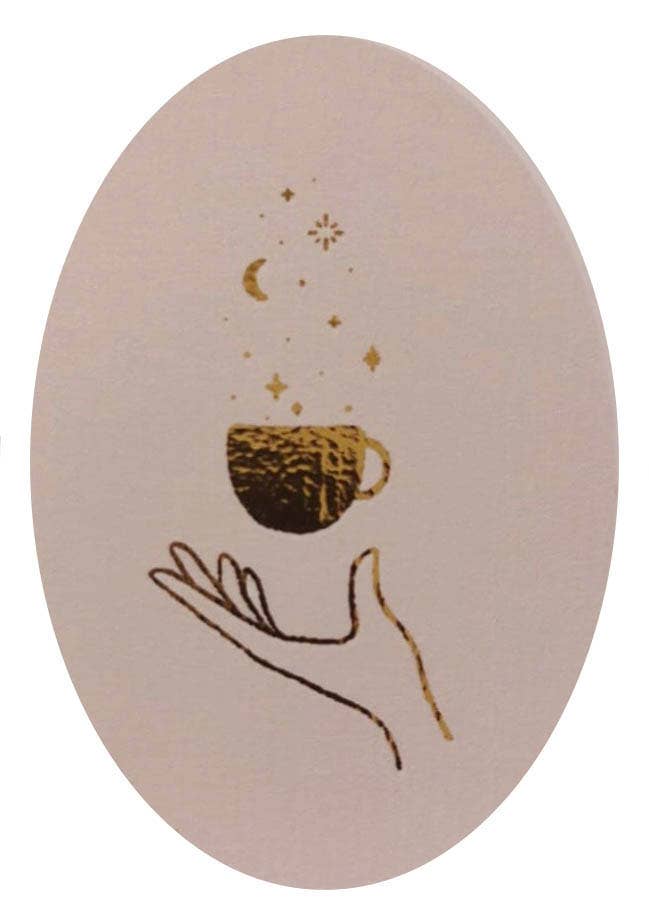 UNIVERSE IN A TEACUP - STICKER - GOLD FOIL -  MOON & STARS