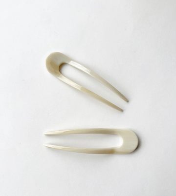 French Hair Pin in Alabaster