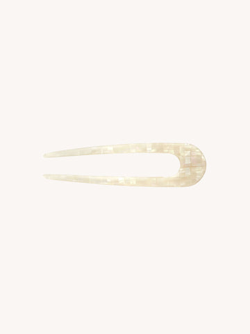 French Hair Pin in Opalite Shell Checker