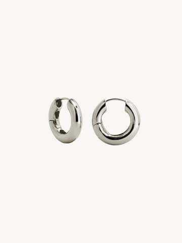 Baby Chunky Hoops in Silver