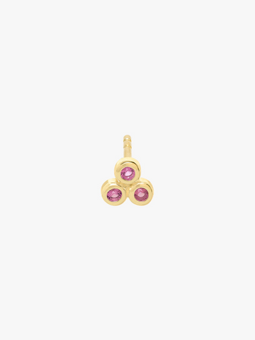 Triple Fuschia Stud Gold Plated