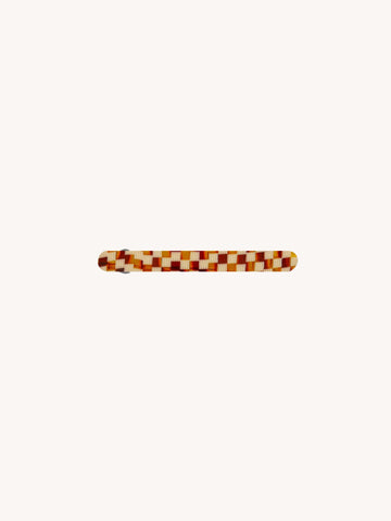 Midi Paris Barrette in Tortoise Checker