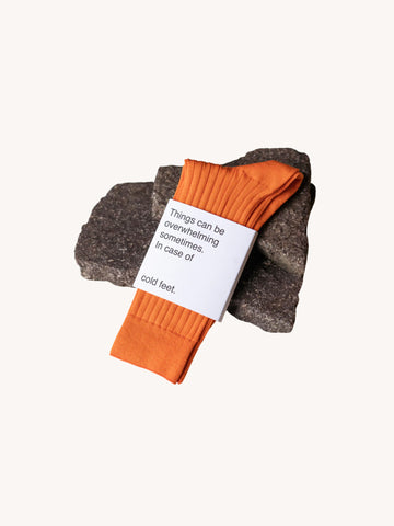 Ribbed Socks Bright Orange