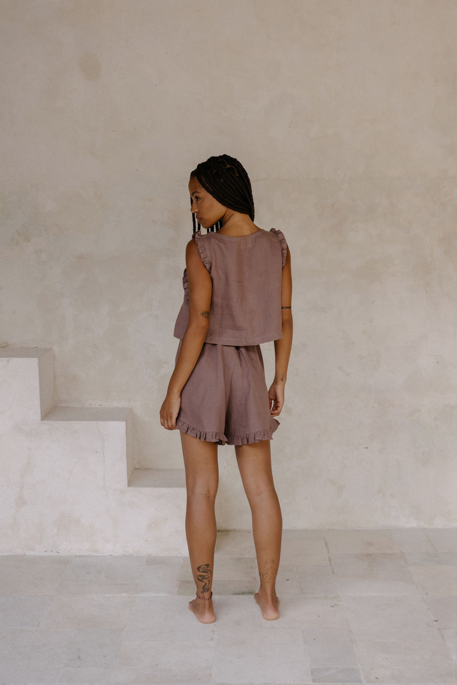 Ruffle Shorts in Linen